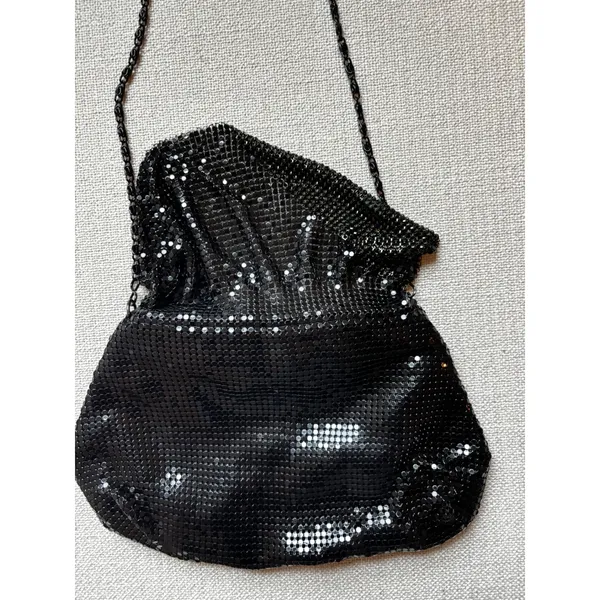 Lulu Townsend Metal Mesh Crossbody Bag Small Black Evening Clutch‎ Glam - Image 3