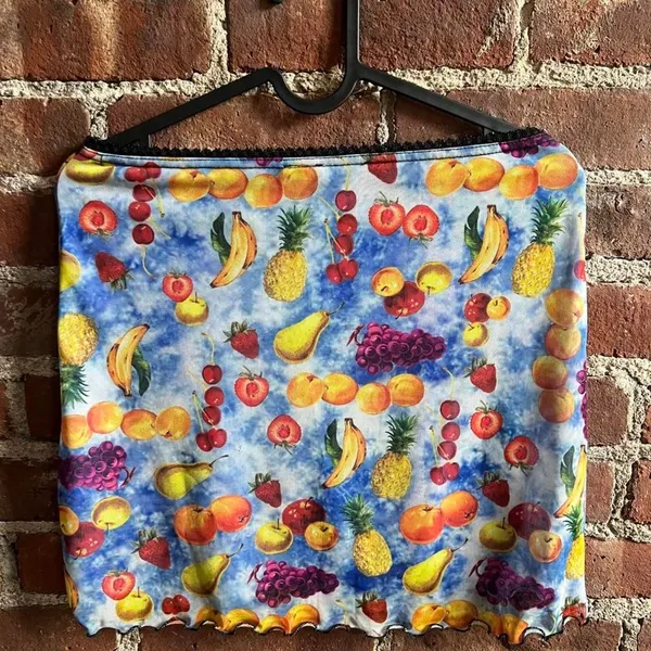 Urban Outfitters Fruit Print Mini Skirt Size XS - Image 2