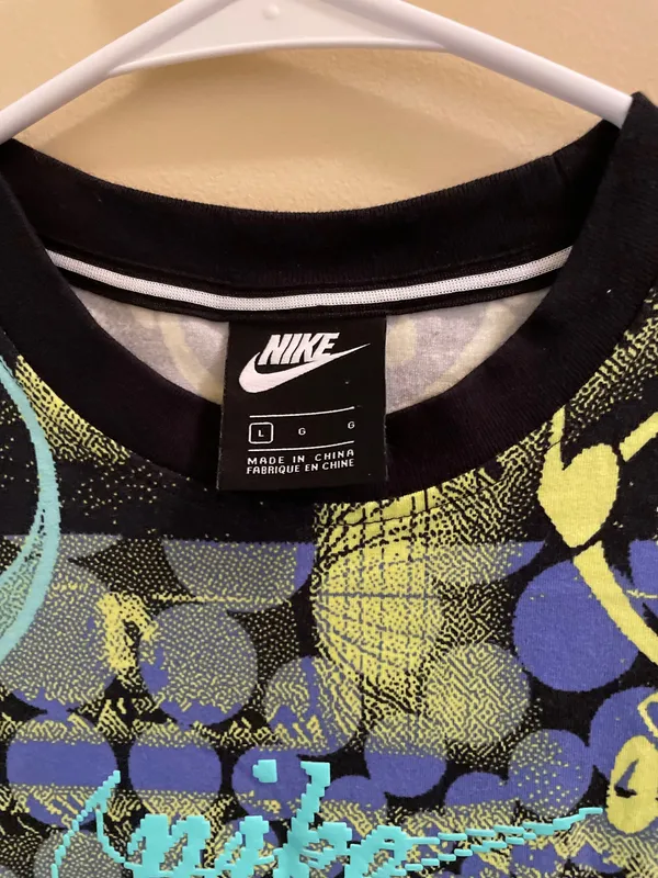 Nike Essential Rave Bodycon S/S Dress Graphic Print Women Medium Large Runs Small - Image 8
