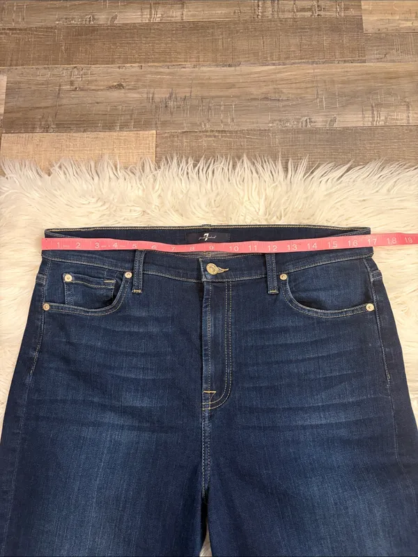 7 For All Mankind Cropped Alexa high rise straight relaxed stretch jeans 32 - Image 6