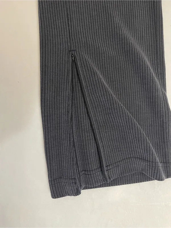 lululemon Ribbed Softstreme Zip leg High Rise Cropped 25” Pants Black Size 12 - Image 7