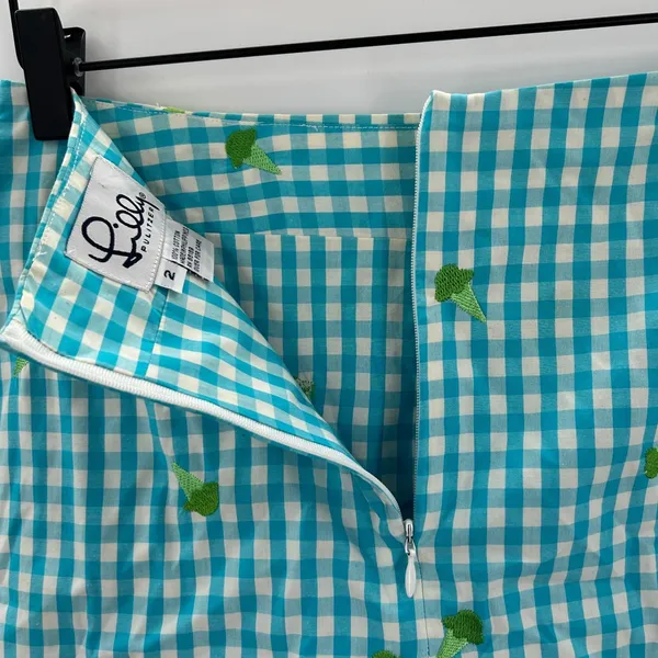 Lilly Pulitzer Y2K White‎ Label Retro Skort Gingham Ice Cream Embroidered Mini 2 - Image 4
