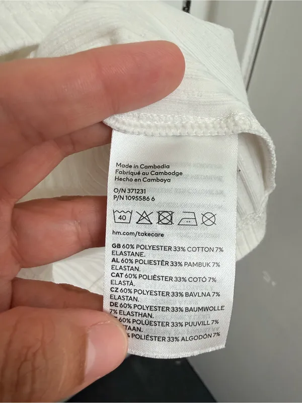 H&M white mock neck long sleeve size XS - Image 4