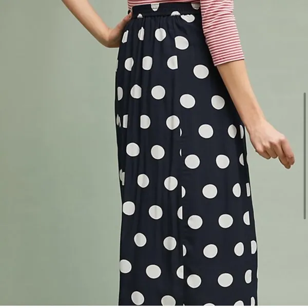 Anthropologie Maeve Claudette polka dot maxi skirt Navy and white dots - Image 2