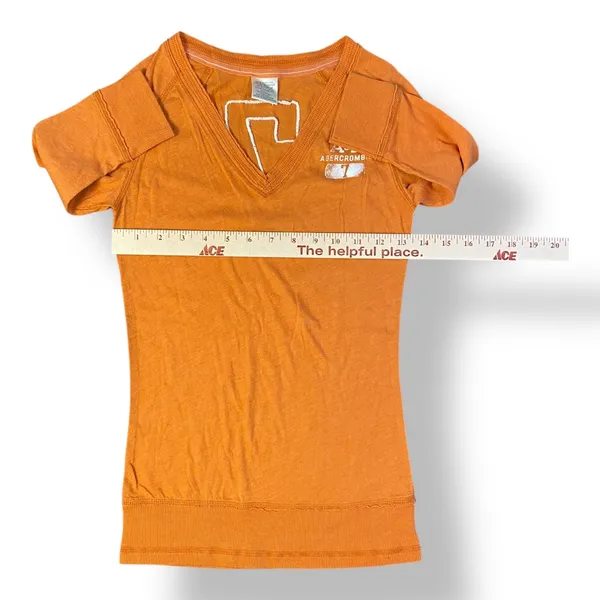 Abercrombie‎ & Fitch Vintage Y2K 3/4 Sleeve Sweater Womens Size S Orange - Image 4