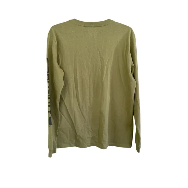 Carhartt Loose Fit Heavyweight LS Logo Sleeve Graphic Sleeve T-Shirt Small NWT - Image 3