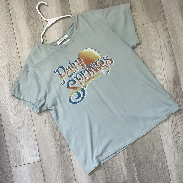 Daydreamer Cotton Tshirt palm springs graphic womens Blue (medium) oversized - Image 3