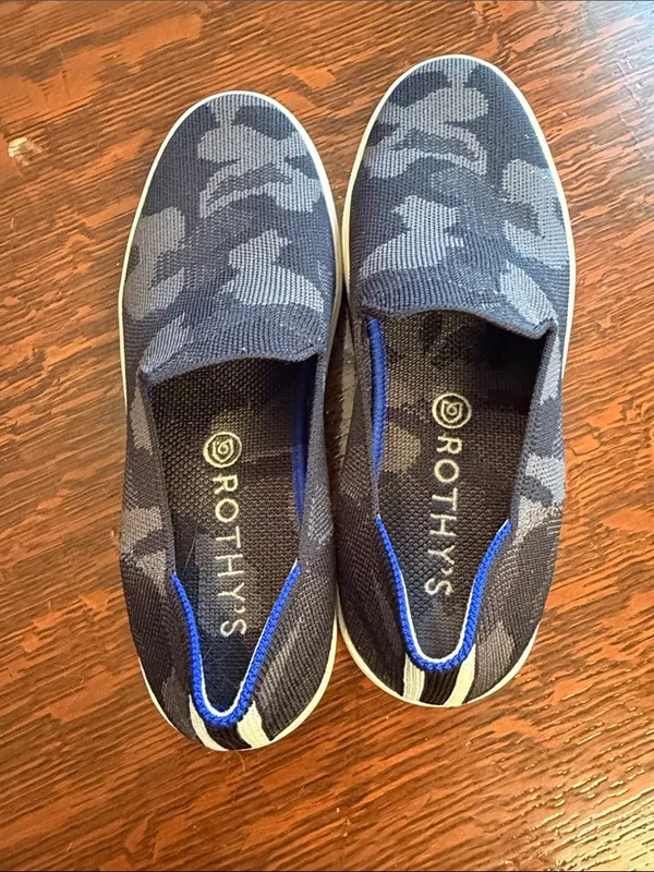 Rothy's Navy and Gray Knit Slip-On Loafers size 7 - Image 2
