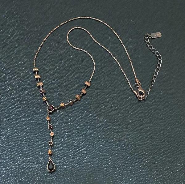 1928 Collection Copper Chocolate Rhinestones Y- Necklace - Image 3