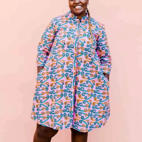 Zuri Fiddlesticks tunic dress‎ African wax print kitenge sz XXS - Image 4
