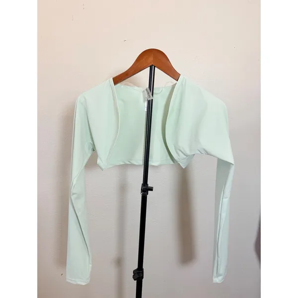 Kimberly C Mint Green Long Sleeve Bolero Shrug Cropped Activewear Top Large - Image 3