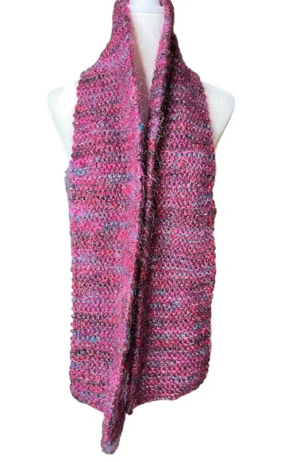 Hand made knitted mohair blend scarf - Image 2