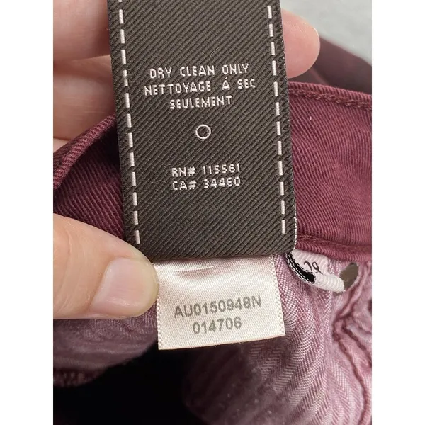 7 For All Mankind High-Waist Ankle Skinny Coated‎ in Merlot Women's Jeans sz 28 - Image 10