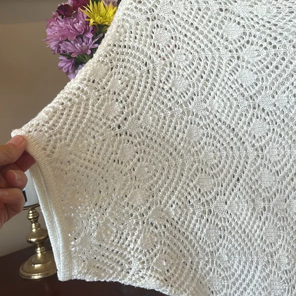 Forever 21 Off White Crochet Lace Sweater - Image 4