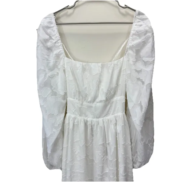 NWT Lulus Flirtatious Nature White Floral Jacquard Lace Up Midi Dress Size LARGE - Image 6
