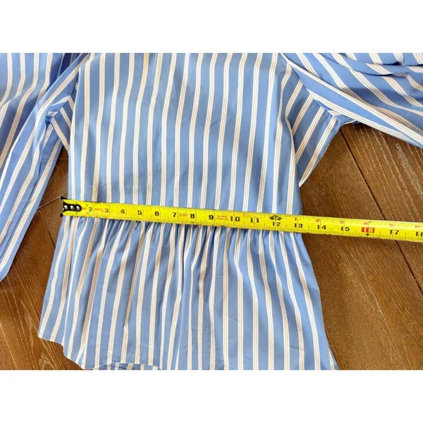 Fifteen Twenty Striped Open Back Bow‎ Peplum Top Womens Blue White Small - Image 6