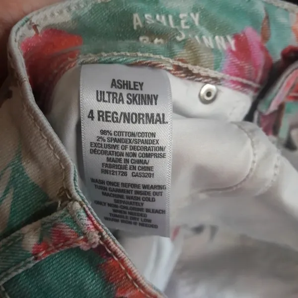Aeropostale Floral Ultra Skinny Blue Jeans Ashley Pants 4 v6x - Image 4