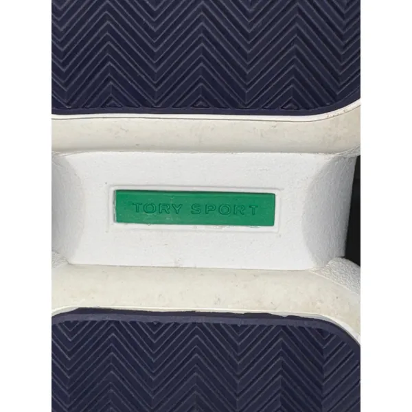 Tory Sport Bubble Sock Sneakers Cream Green Navy Knit Slip On Trainers - Image 5