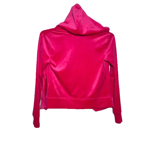 Juicy Couture Velour Zip Hoodie Pink Size S Zipper Broken Y2K - Image 3