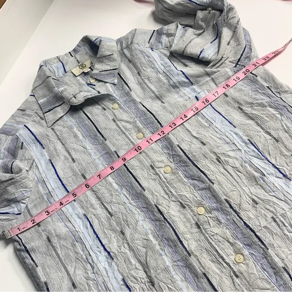 Imperfect Koch women’s long sleeve button down shirt textured cotton blend large - Image 10