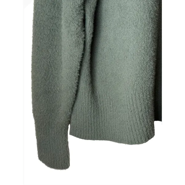 Aerie Turtleneck Sweater Women Small Green Fuzzy Knit Side Slit Lounge Outdoor - Image 8