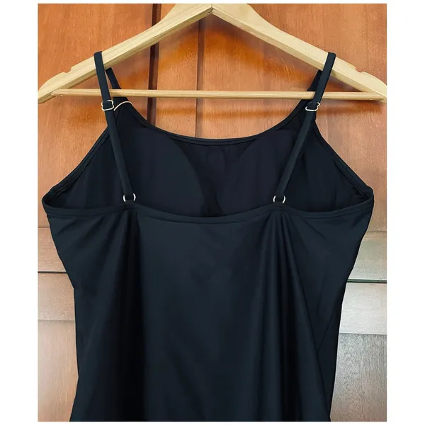 Quince Italian Cami One Piece Swimsuit Black Size Large NEW - Image 6