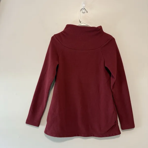 Dudley Stephens Marielle Mock‎ Snap Neck Red Vello Fleece Size XS - Image 6