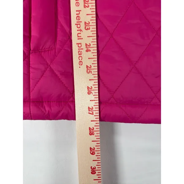 Time and Tru Women's XL Diamond Quilt Core Vest Shocking Pink Coquette NWT - Image 4