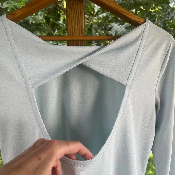 Athleta Women's Jacquard Flexlight Train Top Ethereal Blue Size S - Image 3