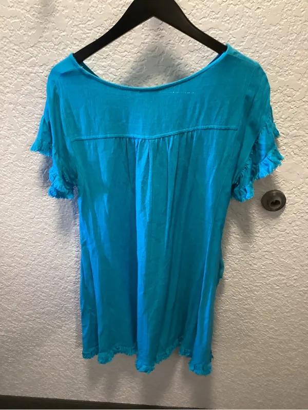 Umgee Turquoise Ruffle Sleeve Mini Dress - Image 3