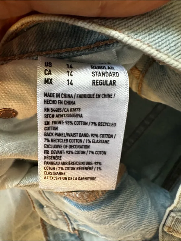 American Eagle Highest Rise Baggy Straight Strigid Jeans Light Denim Wash - Image 5