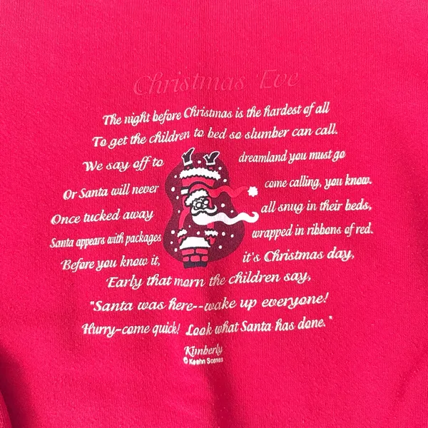 Women’s L/G Red Christmas Crewneck Sweatshirt Holiday Sweater Size Large Tultex - Image 2