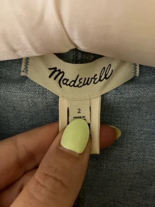 Madewell Chambray Denim Snap Front Dress Size 2 - Image 4