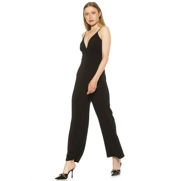 Alexia‎ Admor Eline Wide Leg Jumpsuit Women's S Black Evening Minimalist Formal - Image 2