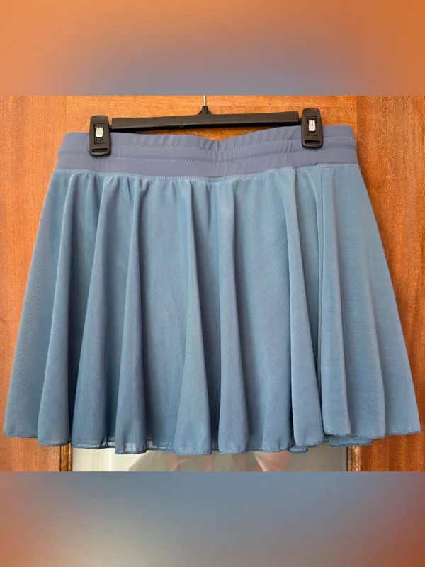 Halara High Waisted Drawstring Contrast Mesh 2 in 1 Flowy Provincial Blue Skort - Image 6