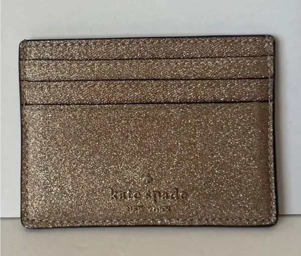Kate Spade Sparkling glitter rose gold card holder Wallet - Image 3