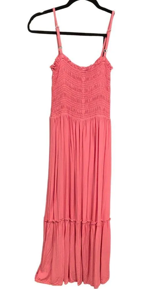 Pink Lily Lifelong Memories Smocked Midi Pink Dress Size Medium - Image 4