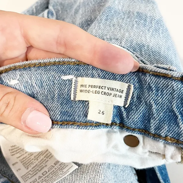 Madewell The Perfect Vintage High Rise Wide Leg Crop Jeans Blue 26 - Image 3