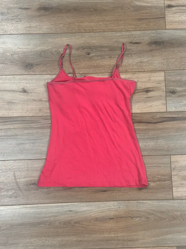 CHARLOTTE RUSSE Vintage 2000s Y2k Bright Pink Basic Cami Tank Top | Size Large - Image 3