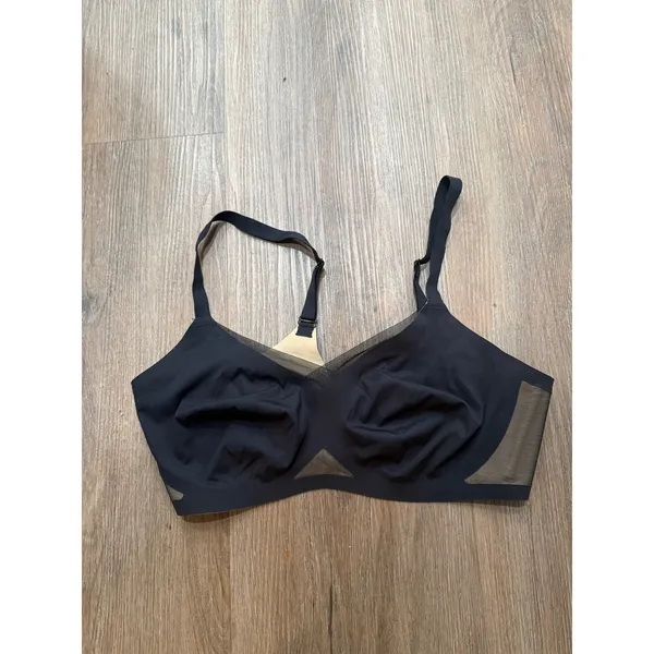 Honeylove Silhouette Bra Black Sand Wireless Mesh Bralette Size Large 38B 38C‎ - Image 3