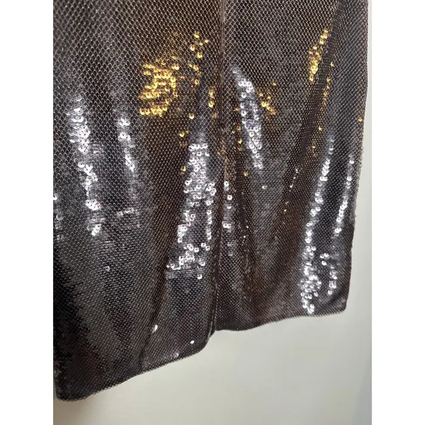 A.L.C. Brown Sequin Adjustable Strap Square Neck Sleeveless Dani Mini Dress sz S - Image 11
