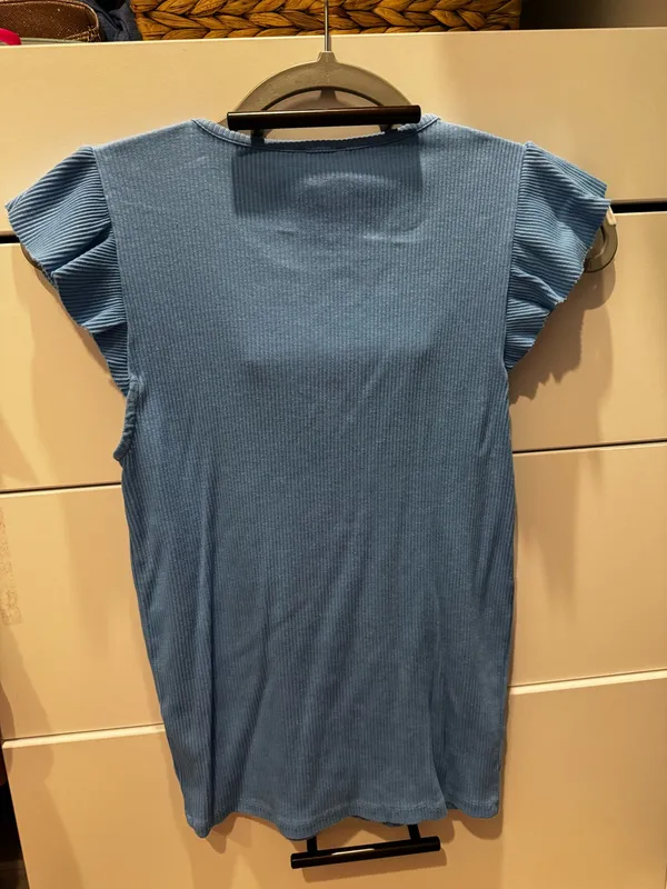 J.Crew Blue Ribbed Flutter Sleeve Top 💙✨ - Image 3