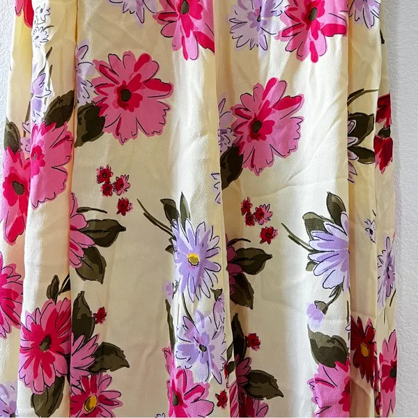 Zara Yellow Floral‎ Summer Maxi Sundress Dress Small - Image 7