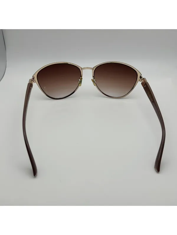 Jessica Simpson Gold & Brown Gradient Cat Eye Sunglasses - Image 7