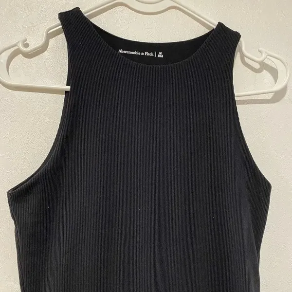 Abercrombie & Fitch Black Ribbed Bodysuit Sleeveless Size M - Image 6