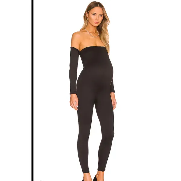 Bumpsuit‎ Off Shoulder Long Sleeve Maternity Jumpsuit The Bella Size Medium - Image 4