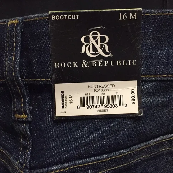 Rock and Republic Huntressed Bootcut Jeans Size 16 NEW - Image 7