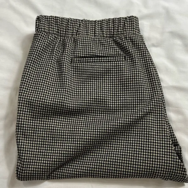 Herringbone Black Tan Straight Leg Slacks XL Stretch Pants Office Wear Casual - Image 8