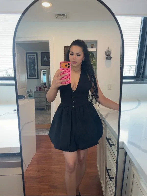 Zara Black Halter Bubble Mini Dress - Image 6