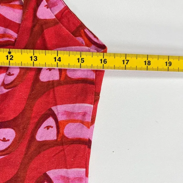 NWT Farm Rio Linen blend Copabanana Wrap Mini Dress Red Pink Size S - Image 16